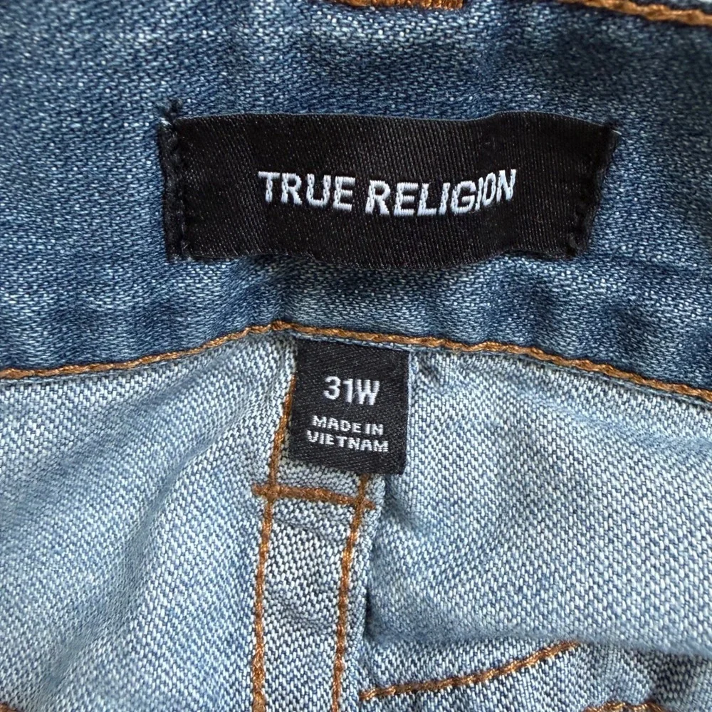 True Religion Men's 31 Rocco No Flap SN Jeans Lightwash Grunge Preppy Denim